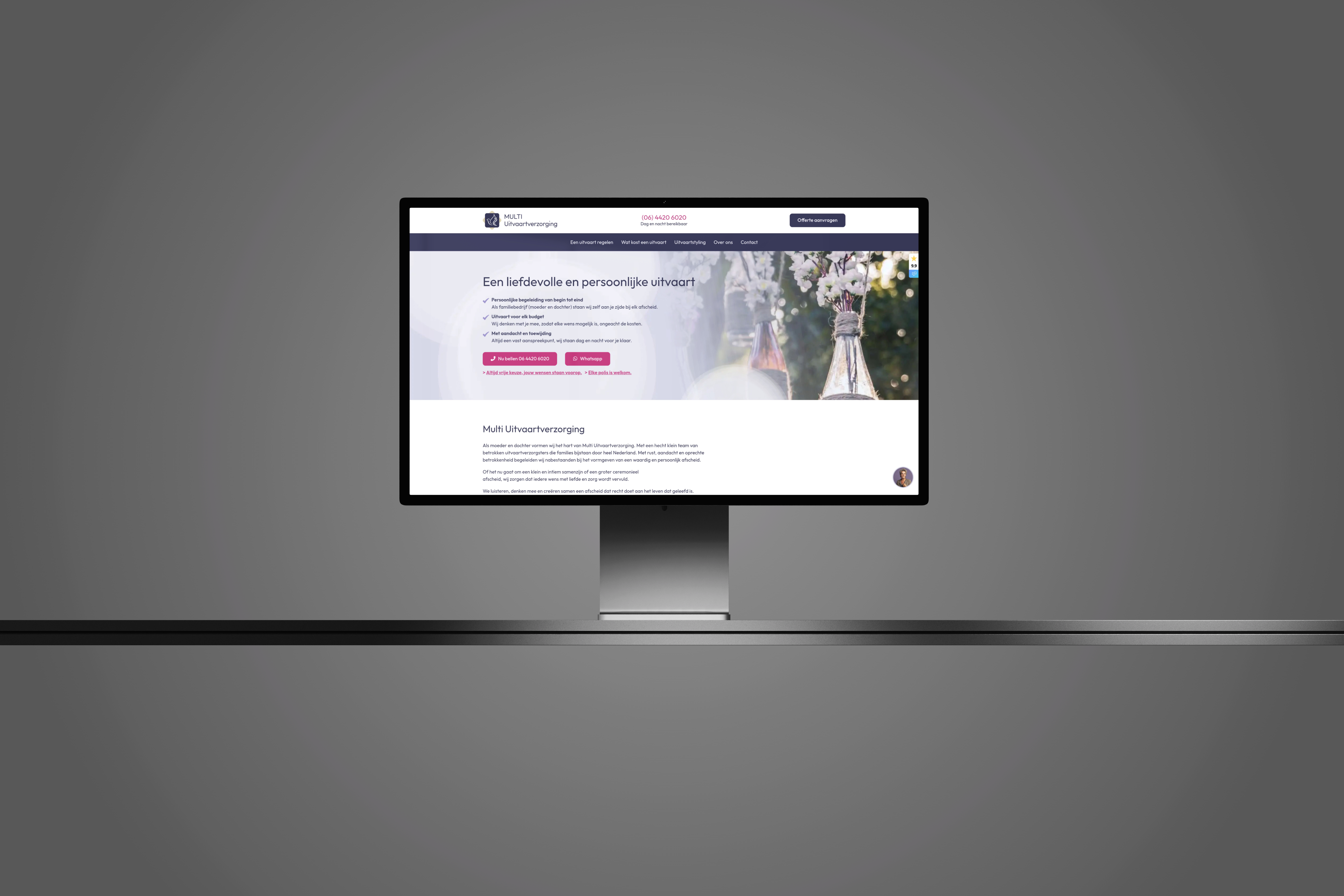 De website van Multi Uitvaartverzorging